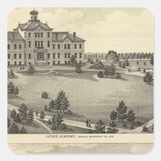 Luther Academy, Nebraska Quadratischer Aufkleber (Vorderseite)