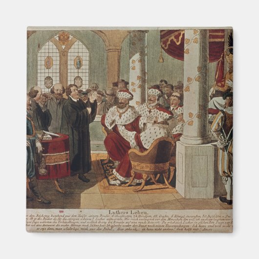 Luther bei der Ernährung von Würmern Magnet (Vorne)