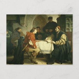 Luther bei der 'Schwarzen Baeren' in Jena, 1873 Postkarte