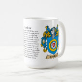 Luther Familien-Wappen Kaffeetasse (VorderseiteRechts)
