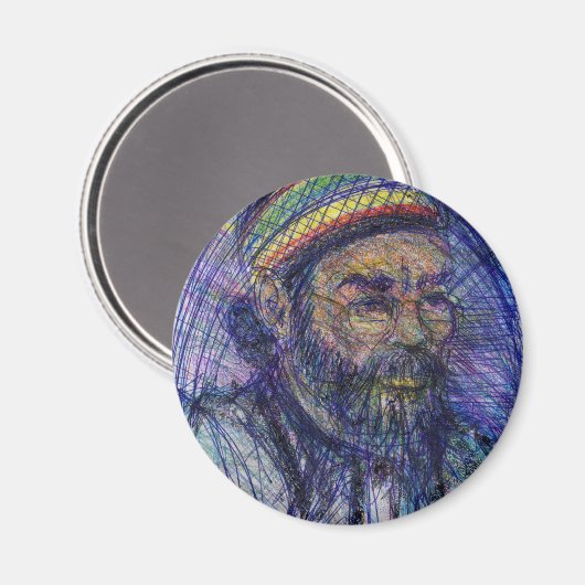 Luther Hampton Self Portrait Magnet (Vorderseite/Rückseite)