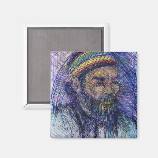 Luther Hampton Self Portrait Magnet (Vorderseite/Rückseite)