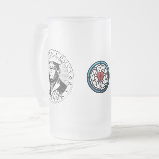 Luther mattierte Bier-Tasse Mattglas Bierglas (Vorderseite Links)