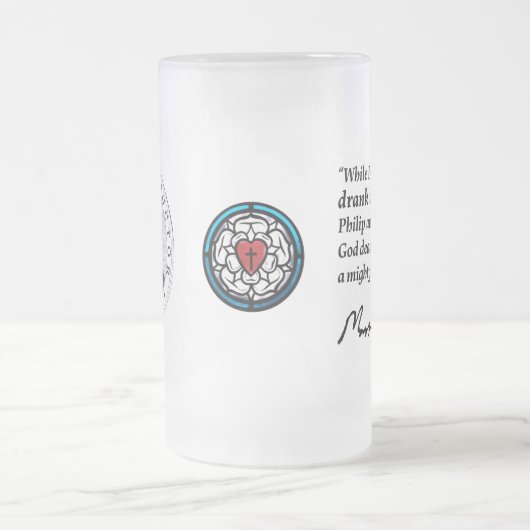 Luther mattierte Bier-Tasse Mattglas Bierglas (Mittel)