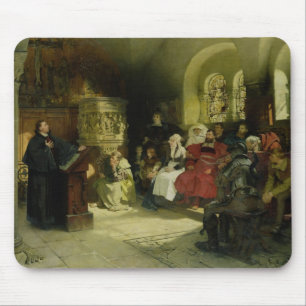 Luther predigt unter Verwendung seiner Mousepad