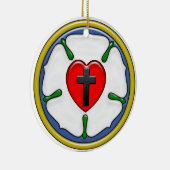 Luther Rose Embossed Look Keramik Ornament (Rechts)