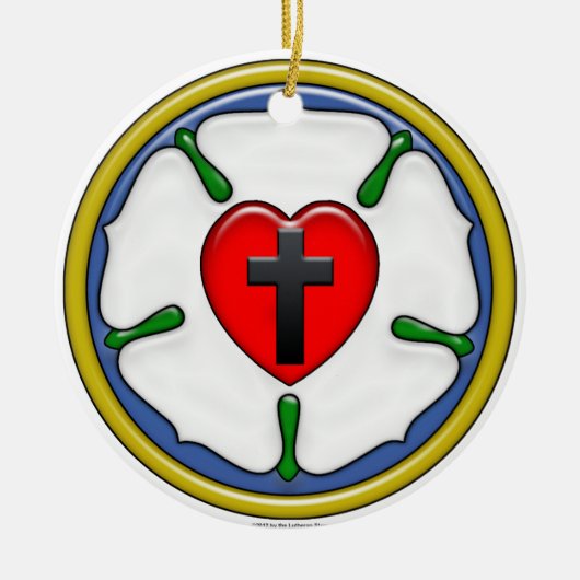 Luther Rose Embossed Look Keramik Ornament (Vorne)