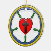 Luther Rose Embossed Look Keramik Ornament (Links)