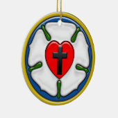 Luther Rose Embossed Look Keramik Ornament (Rechts)