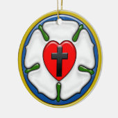 Luther Rose Embossed Look Keramik Ornament (Links)