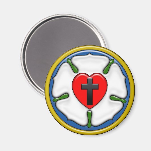 Luther Rose Embossed Look Magnet (Vorderseite/Rückseite)