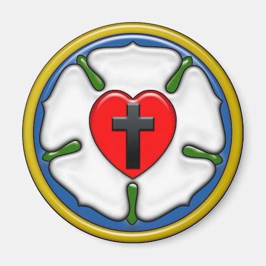 Luther Rose Embossed Look Magnet (Vorne)