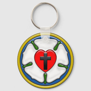 Luther Rose Embossed Look Schlüsselanhänger