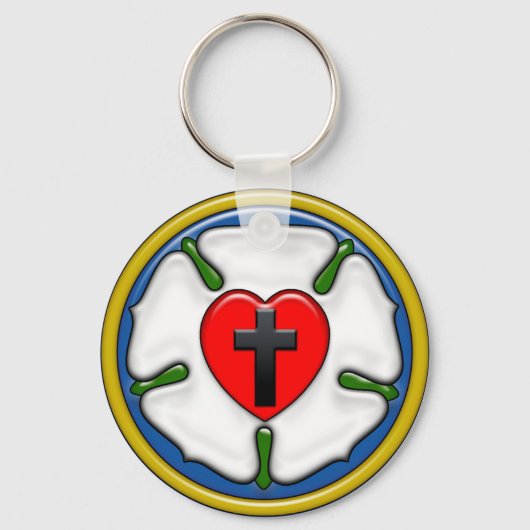 Luther Rose Embossed Look Schlüsselanhänger (Vorderseite)