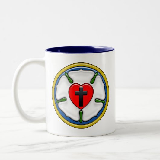 Luther Rose Embossed Look Zweifarbige Tasse (Links)