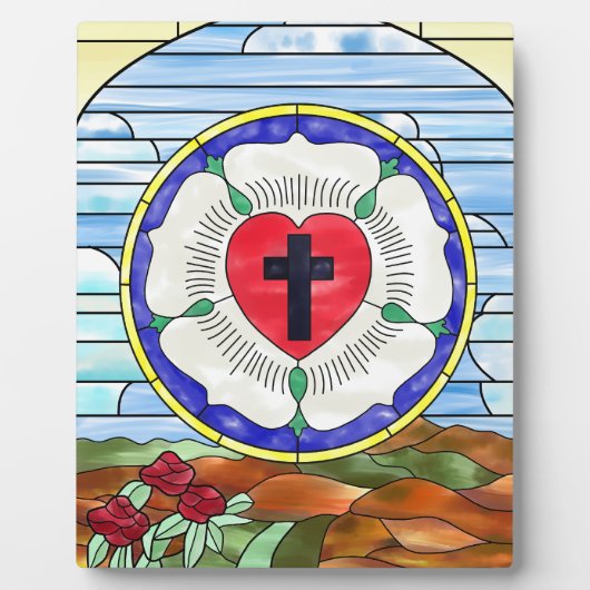 Luther Rose Glass Window Fotoplatte (Vorderseite)