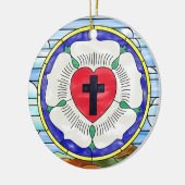 Luther Rose Glass Window Keramikornament (Links)