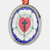 Luther Rose Glass Window Silbernes Ornament (Links)