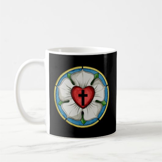 Luther Rose Siegel Lutheran Symbol Christlich Cros Kaffeetasse (Links)