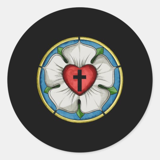 Luther Rose Siegel Lutheran Symbol Christlich Cros Runder Aufkleber (Vorderseite)