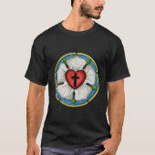 Luther Rose Siegel Lutheran Symbol Christlich Cros T-Shirt (Vorderseite)