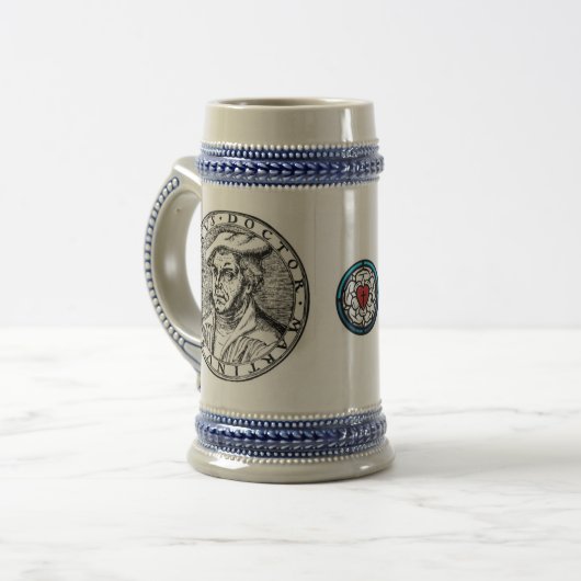 Luther Stein - Grau/Blau Bierglas (Vorderseite Links)