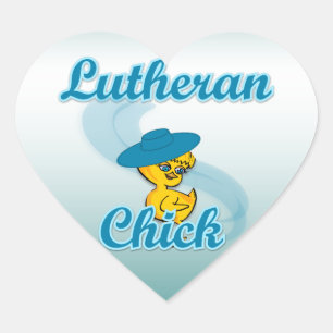 Lutheran Chick #3 Herz-Aufkleber