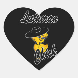 Lutheran Chick #4 Herz-Aufkleber