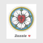 Lutherische Rose Aufkleber (Blatt)