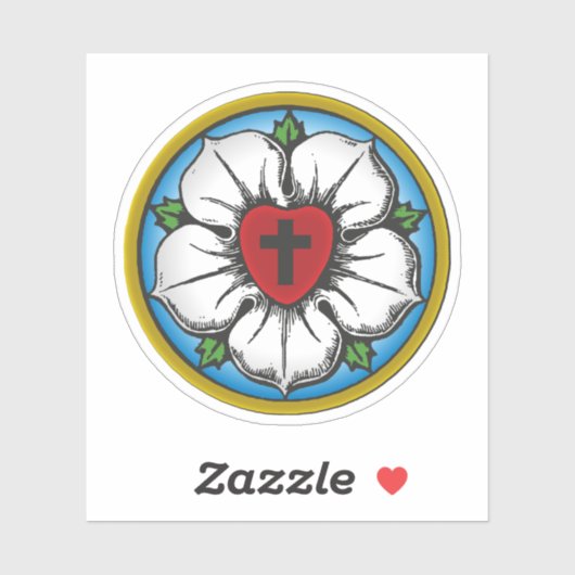 Lutherische Rose Aufkleber (Blatt)