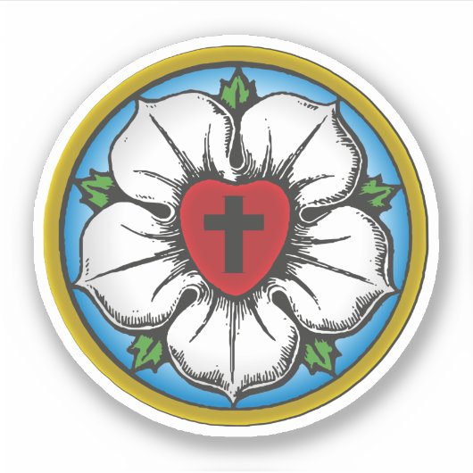 Lutherische Rose Aufkleber (Vorderseite)