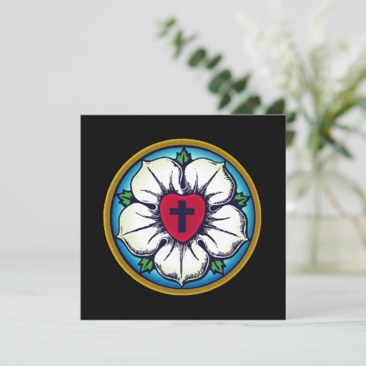 Lutherische Rose Karte (Stehend Vorderseite)