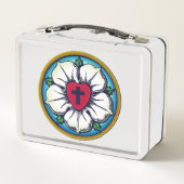 Lutherische Rose Metall Brotdose (Rückseite)