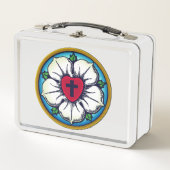 Lutherische Rose Metall Brotdose (Vorderseite)