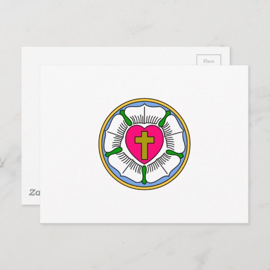Lutherische Rose Postkarte (Vorne/Hinten)