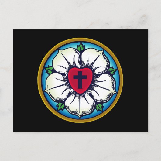 Lutherische Rose Postkarte (Vorderseite)