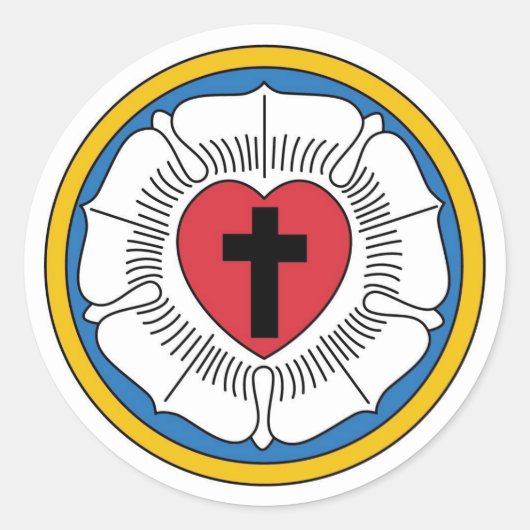 Lutherische Wappen-Aufkleber Runder Aufkleber (Vorderseite)