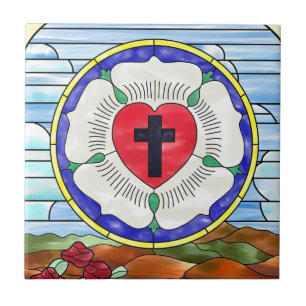 Lutherrose-Buntglasfenster Fliese