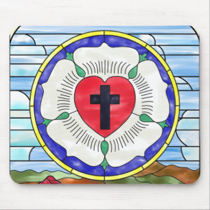 Lutherrose Glas-Mauspad Mousepad