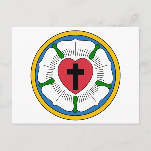 Lutherrose Luther Rose Lutheranism Martin Luther Postkarte (Vorderseite)