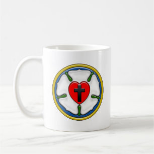 Lutherrose mit geprägtem Look Kaffeetasse