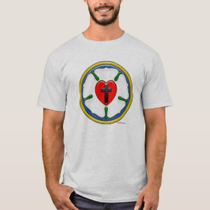 Lutherrose mit geprägtem Look T-Shirt
