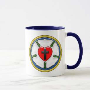 Lutherrose mit geprägtem Look Tasse