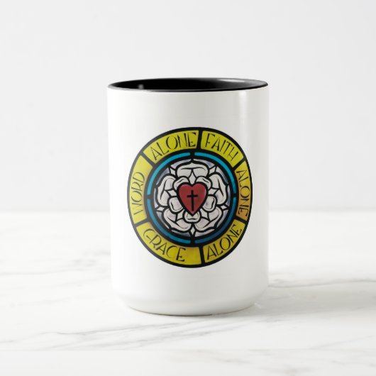 Luthers Rose die fünf Solas Tasse (Zentrum)