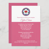 Luthers Rose Heiliges Kreuz Einladung Pink (Vorne/Hinten)