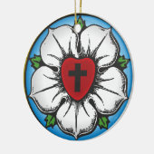 Luthers Rose Keramik Ornament (Links)