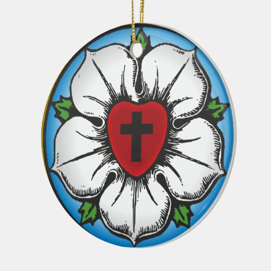 Luthers Rose Keramik Ornament (Links)