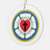 Luthers Rose Keramik Ornament (Links)