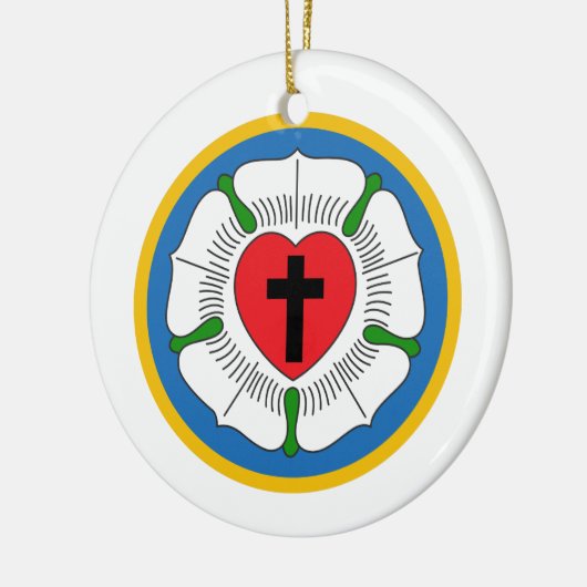 Luthers Rose Keramik Ornament (Links)