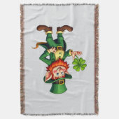 Lutin und 4-Blättriger Klee Decke (Vorderseite Vertikal)